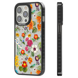 Whimsical Wildflowers Black Impact Phone Case for iPhone 13 Pro, iPhone 14 Pro, iPhone 15 Pro