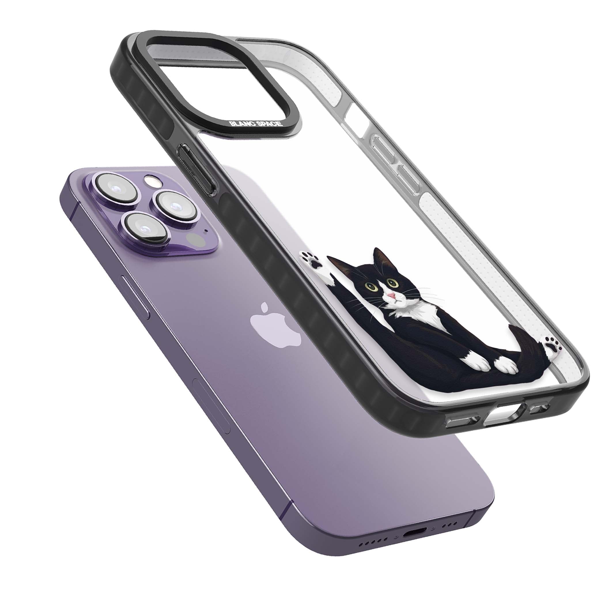 Mid-Groom Cat animals iPhone case | Black Impact case for iPhone 13 Pro, iPhone 14 Pro, iPhone 15 Pro