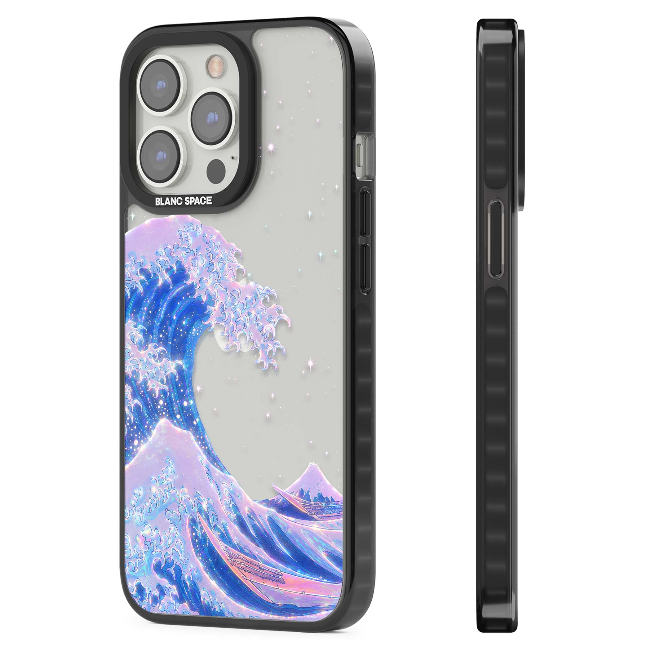 The Great Wave In Opal japanese iPhone case | Black Impact case for iPhone 13 Pro, iPhone 14 Pro, iPhone 15 Pro