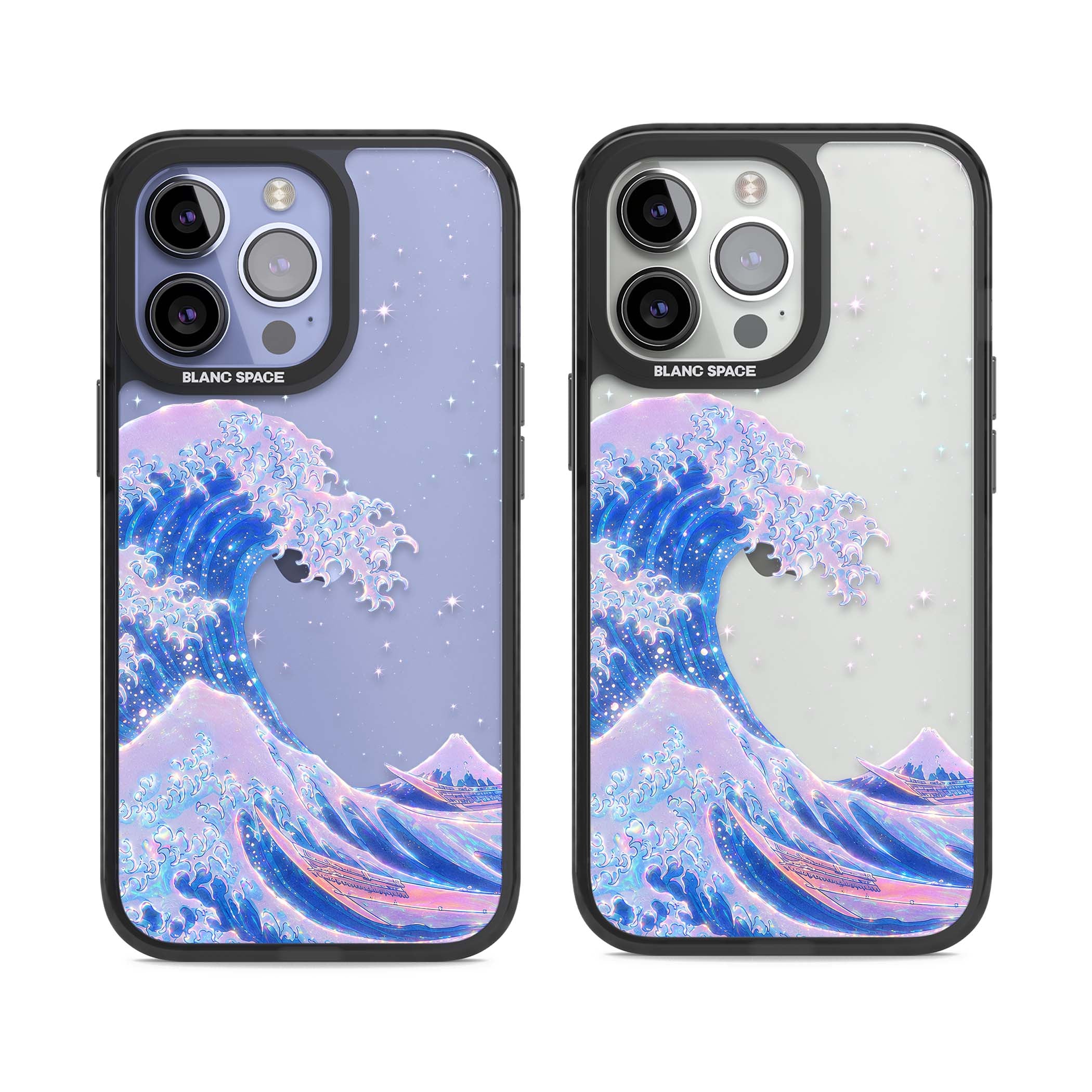 The Great Wave In Opal japanese iPhone case | Black Impact case for iPhone 13 Pro, iPhone 14 Pro, iPhone 15 Pro