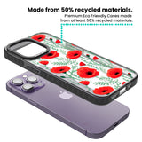 Poppy Garden Black Impact Phone Case for iPhone 13 Pro, iPhone 14 Pro, iPhone 15 Pro