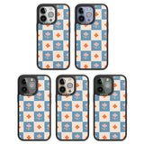 Vintage Bloom Checkered Black Impact Phone Case for iPhone 13 Pro, iPhone 14 Pro, iPhone 15 Pro