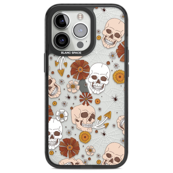 Halloween Skulls And Flowers