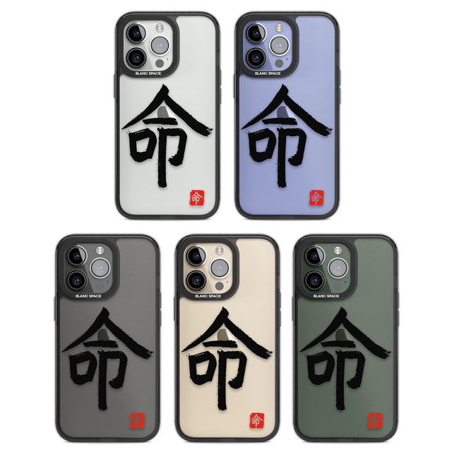 Japanese Kanji - Life Black Impact Phone Case for iPhone 13 Pro, iPhone 14 Pro, iPhone 15 Pro