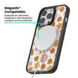 Autumn Leaves and Flowers Magsafe Black Impact Phone Case for iPhone 13 Pro, iPhone 14 Pro, iPhone 15 Pro