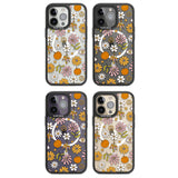 Retro Boho Fall Floral Magsafe Black Impact Phone Case for iPhone 13 Pro, iPhone 14 Pro, iPhone 15 Pro