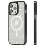 White Bows & Hearts Magsafe Black Impact Phone Case for iPhone 13 Pro, iPhone 14 Pro, iPhone 15 Pro