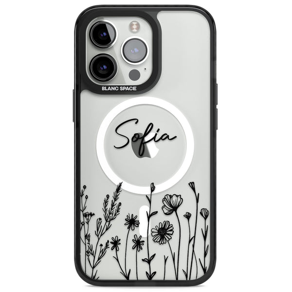 Personalised Black Wildflowers