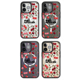 Personalised Cherry Pattern Magsafe Black Impact Phone Case for iPhone 13 Pro, iPhone 14 Pro, iPhone 15 Pro