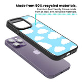 Blue Sky & Clouds Pattern Magsafe Black Impact Phone Case for iPhone 13 Pro, iPhone 14 Pro, iPhone 15 Pro