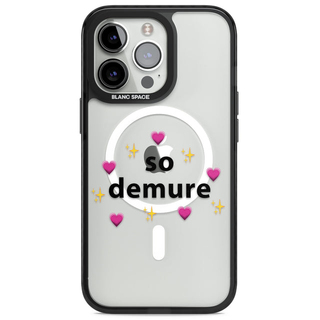 So Demure Magsafe Black Impact Phone Case for iPhone 13 Pro, iPhone 14 Pro, iPhone 15 Pro