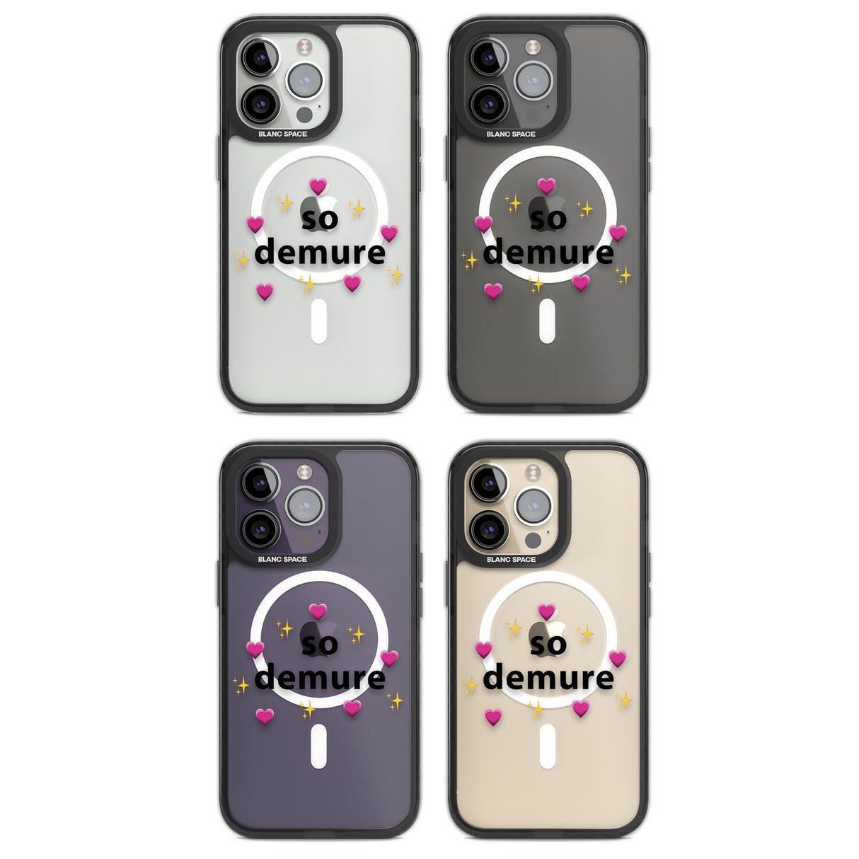 So Demure Magsafe Black Impact Phone Case for iPhone 13 Pro, iPhone 14 Pro, iPhone 15 Pro