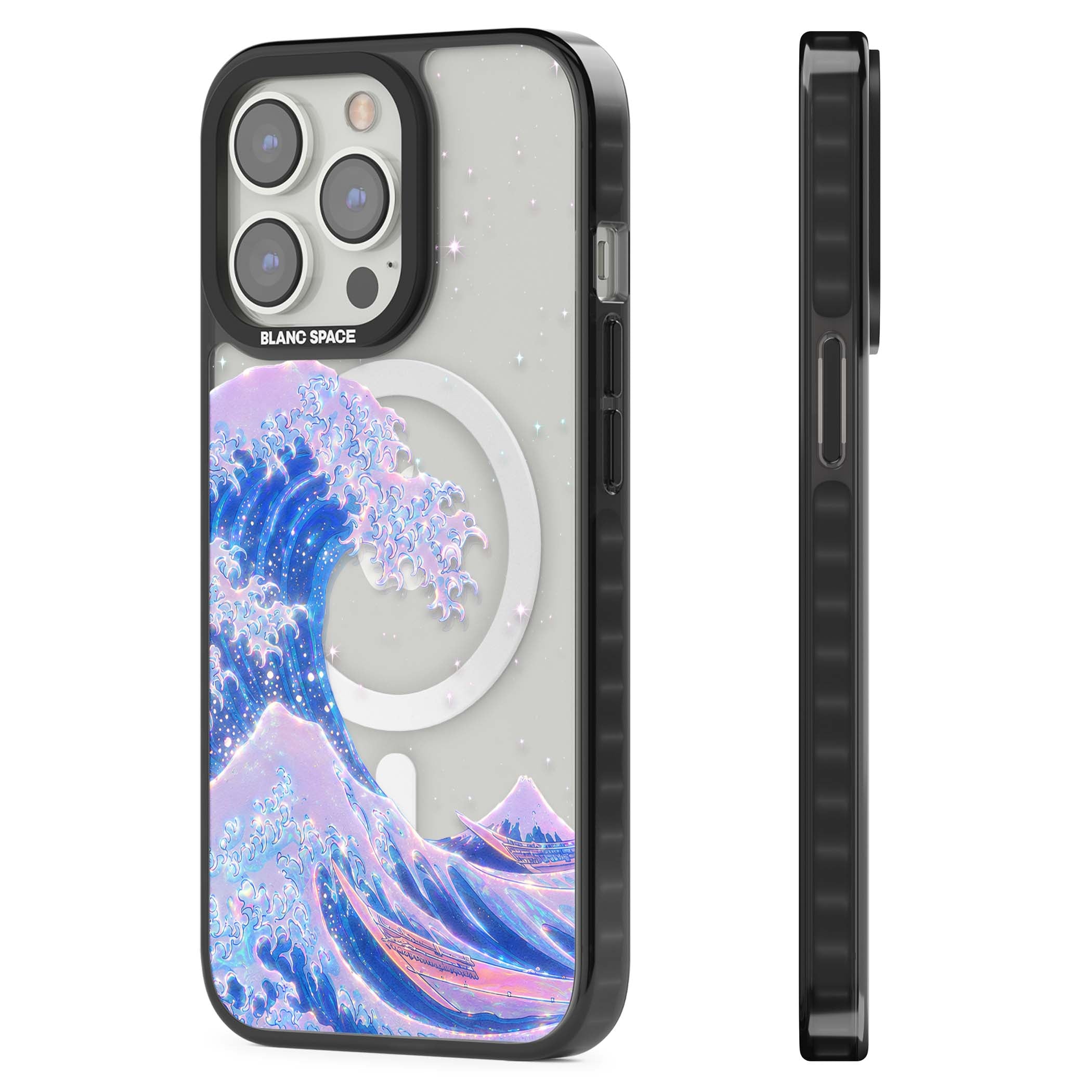 The Great Wave In Opal japanese iPhone case | Black Impact Magsafe case for iPhone 13 Pro, iPhone 14 Pro, iPhone 15 Pro