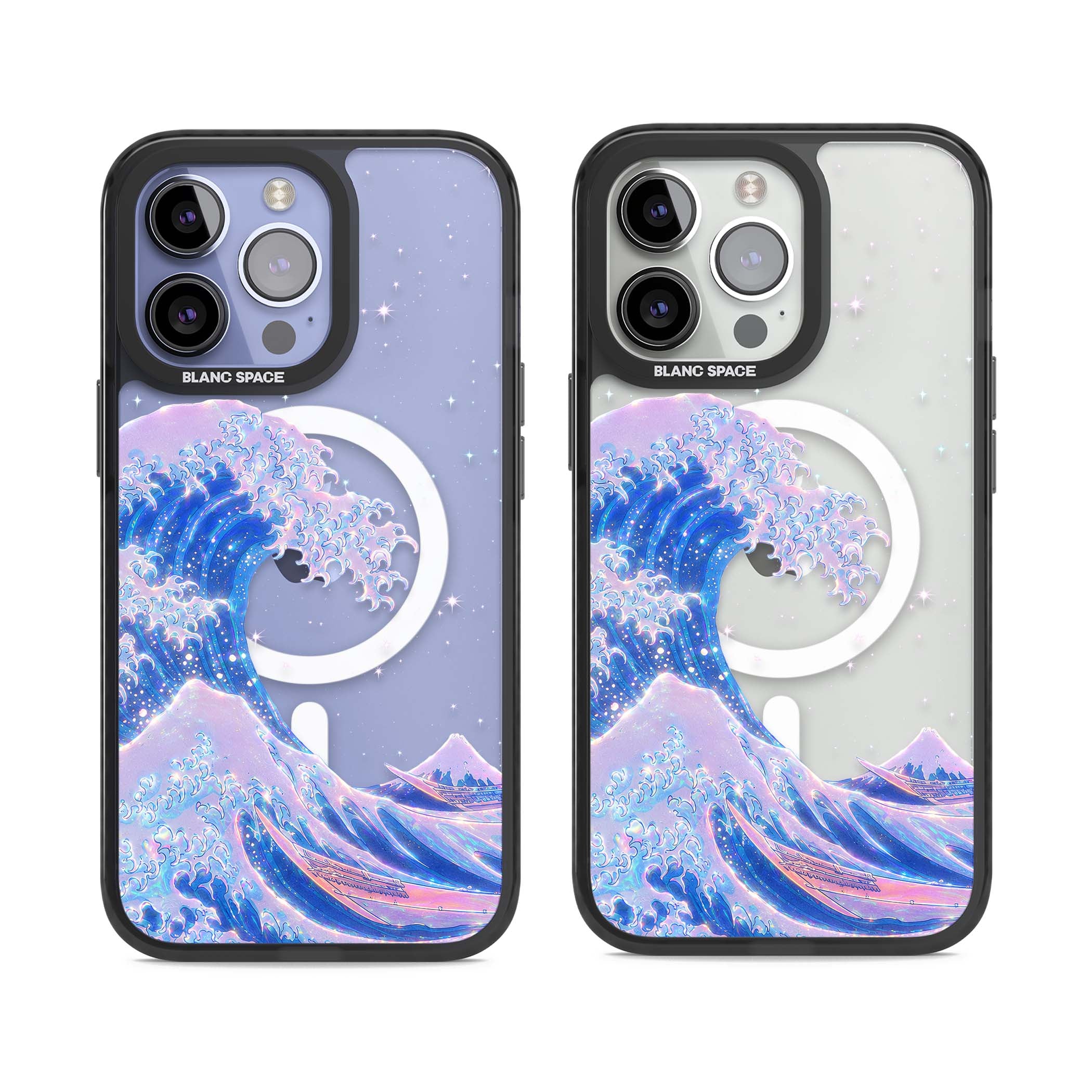 The Great Wave In Opal japanese iPhone case | Black Impact Magsafe case for iPhone 13 Pro, iPhone 14 Pro, iPhone 15 Pro