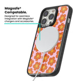 Floral Smiles Magsafe Black Impact Phone Case for iPhone 13 Pro, iPhone 14 Pro, iPhone 15 Pro