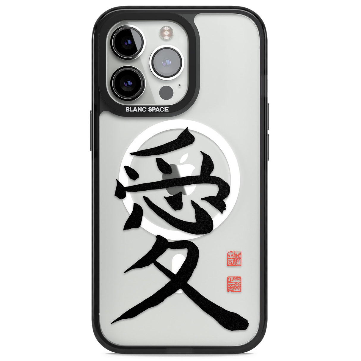 Japanese Kanji - Love Magsafe Black Impact Phone Case for iPhone 13 Pro, iPhone 14 Pro, iPhone 15 Pro