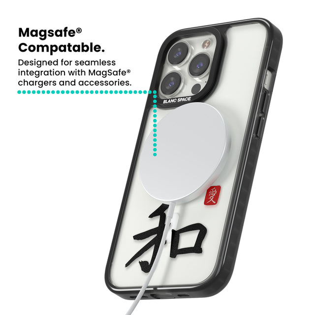 Japanese Kanji - Peace Magsafe Black Impact Phone Case for iPhone 13 Pro, iPhone 14 Pro, iPhone 15 Pro