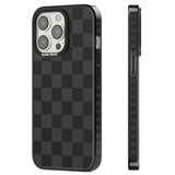 BLACK CHECKERED Magsafe Black Impact Phone Case for iPhone 13 Pro, iPhone 14 Pro, iPhone 15 Pro