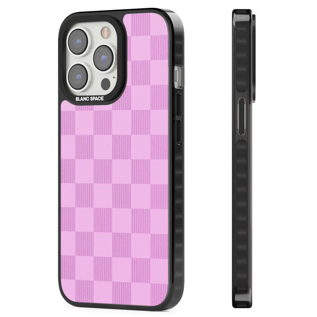 BUBBLEGUM CHECKERED Magsafe Black Impact Phone Case for iPhone 13 Pro, iPhone 14 Pro, iPhone 15 Pro