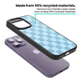 SKYBLUE CHECKERED Magsafe Black Impact Phone Case for iPhone 13 Pro, iPhone 14 Pro, iPhone 15 Pro