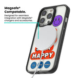 Keep Going Stay Happy Magsafe Black Impact Phone Case for iPhone 13 Pro, iPhone 14 Pro, iPhone 15 Pro