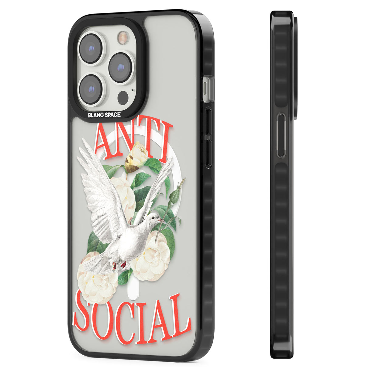 Anti-Social Magsafe Black Impact Phone Case for iPhone 13 Pro, iPhone 14 Pro, iPhone 15 Pro