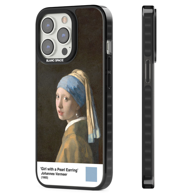 Girl with a Pearl Earring Magsafe Black Impact Phone Case for iPhone 13 Pro, iPhone 14 Pro, iPhone 15 Pro