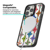 Multi Colour Stars Pattern Magsafe Black Impact Phone Case for iPhone 13 Pro, iPhone 14 Pro, iPhone 15 Pro