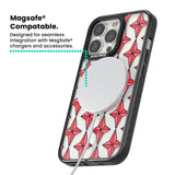 Rose Stars Pattern (Clear) Magsafe Black Impact Phone Case for iPhone 13 Pro, iPhone 14 Pro, iPhone 15 Pro