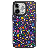 Rainbow Starburst (Purple) Magsafe Black Impact Phone Case for iPhone 13 Pro, iPhone 14 Pro, iPhone 15 Pro