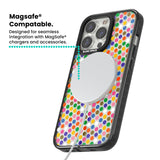 Multicolour Polka-dot Fiesta Magsafe Black Impact Phone Case for iPhone 13 Pro, iPhone 14 Pro, iPhone 15 Pro