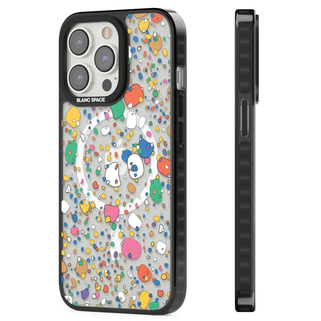 Colourful Confetti Pebbles Magsafe Black Impact Phone Case for iPhone 13 Pro, iPhone 14 Pro, iPhone 15 Pro