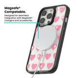 Sweet Hearts Magsafe Black Impact Phone Case for iPhone 13 Pro, iPhone 14 Pro, iPhone 15 Pro