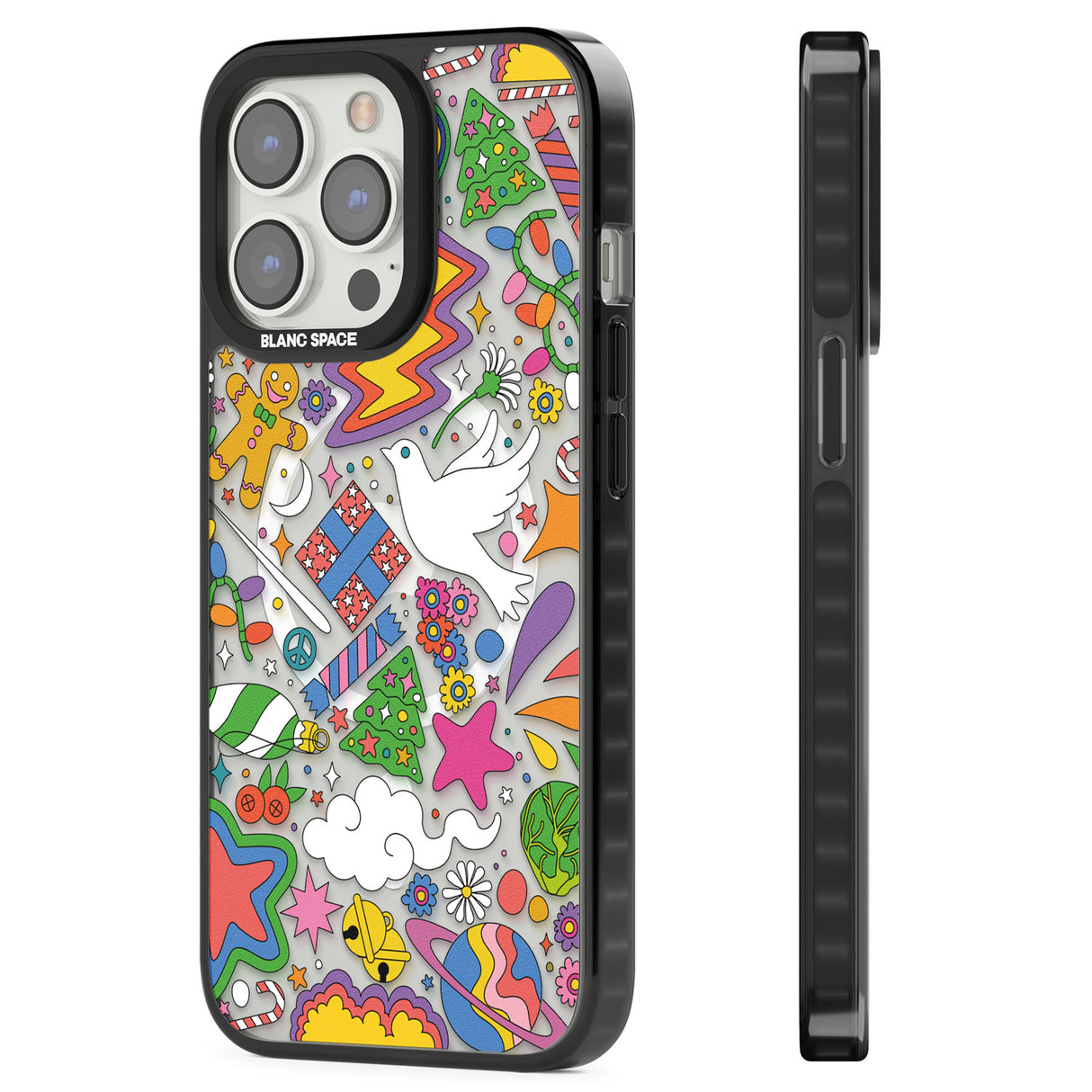 Whimsical Wonderland Magsafe Black Impact Phone Case for iPhone 13 Pro, iPhone 14 Pro, iPhone 15 Pro