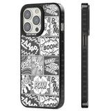 Onomatopoeia (Black & White) Magsafe Black Impact Phone Case for iPhone 13 Pro, iPhone 14 Pro, iPhone 15 Pro