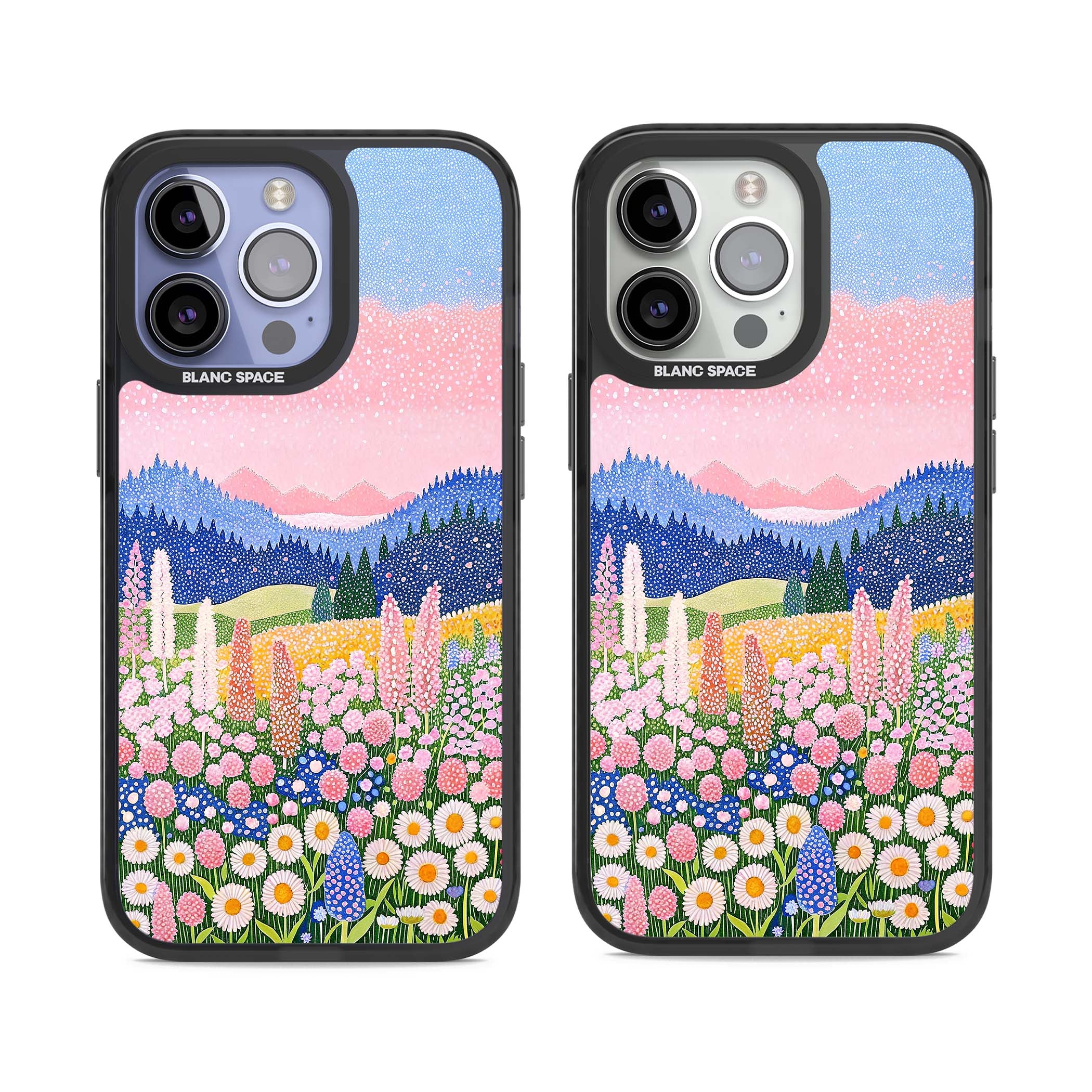 Valley Horizon cottagecore iPhone case | Black Impact Magsafe case for iPhone 13 Pro, iPhone 14 Pro, iPhone 15 Pro