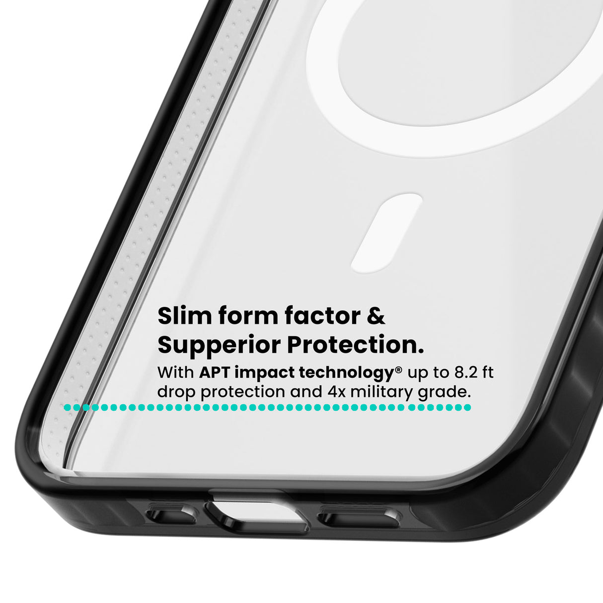 Vibrant Clear Geometric Grid Magsafe Black Impact Phone Case for iPhone 13 Pro, iPhone 14 Pro, iPhone 15 Pro