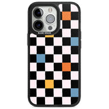 Vibrant Retro Checkered Magsafe Black Impact Phone Case for iPhone 13 Pro, iPhone 14 Pro, iPhone 15 Pro