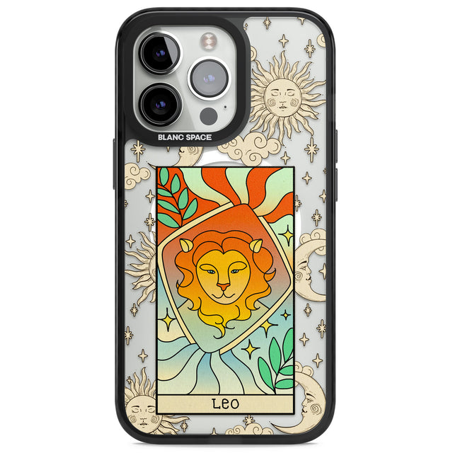 Celestial Zodiac - Leo Magsafe Black Impact Phone Case for iPhone 13 Pro, iPhone 14 Pro, iPhone 15 Pro