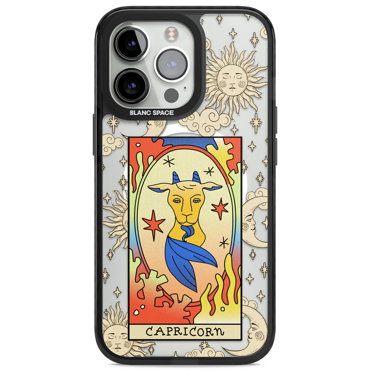 Celestial Zodiac - Capricorn Magsafe Black Impact Phone Case for iPhone 13 Pro, iPhone 14 Pro, iPhone 15 Pro