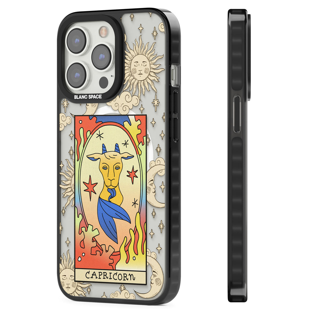 Celestial Zodiac - Capricorn Magsafe Black Impact Phone Case for iPhone 13 Pro, iPhone 14 Pro, iPhone 15 Pro