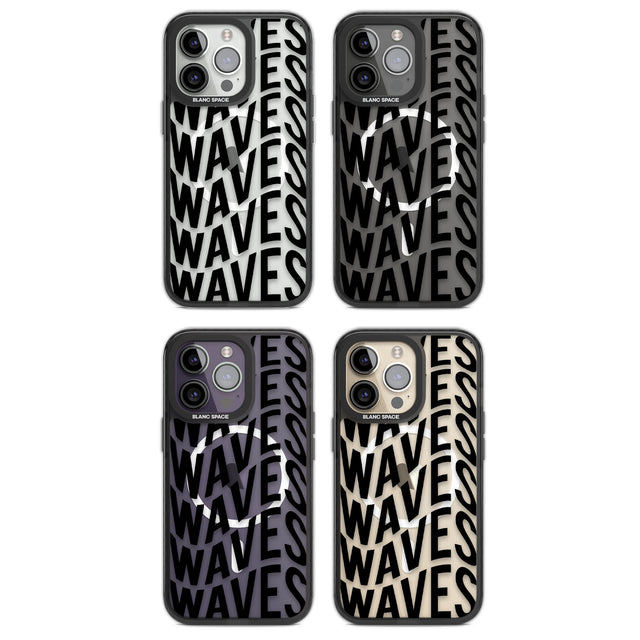 WAVES Magsafe Black Impact Phone Case for iPhone 13 Pro, iPhone 14 Pro, iPhone 15 Pro