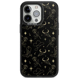 Celestial West Pattern Magsafe Black Impact Phone Case for iPhone 13 Pro, iPhone 14 Pro, iPhone 15 Pro