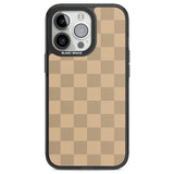 BEIGE CHECKERED Black Impact Phone Case for iPhone 13 Pro, iPhone 14 Pro, iPhone 15 Pro