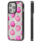 Pink Pumpkins Black Impact Phone Case for iPhone 13 Pro, iPhone 14 Pro, iPhone 15 Pro