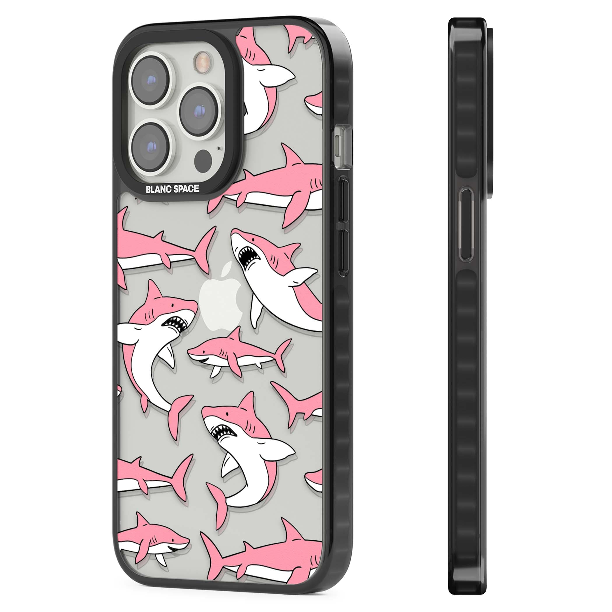 Bubblegum Sharks for her iPhone case | Black Impact case for iPhone 13 Pro, iPhone 14 Pro, iPhone 15 Pro
