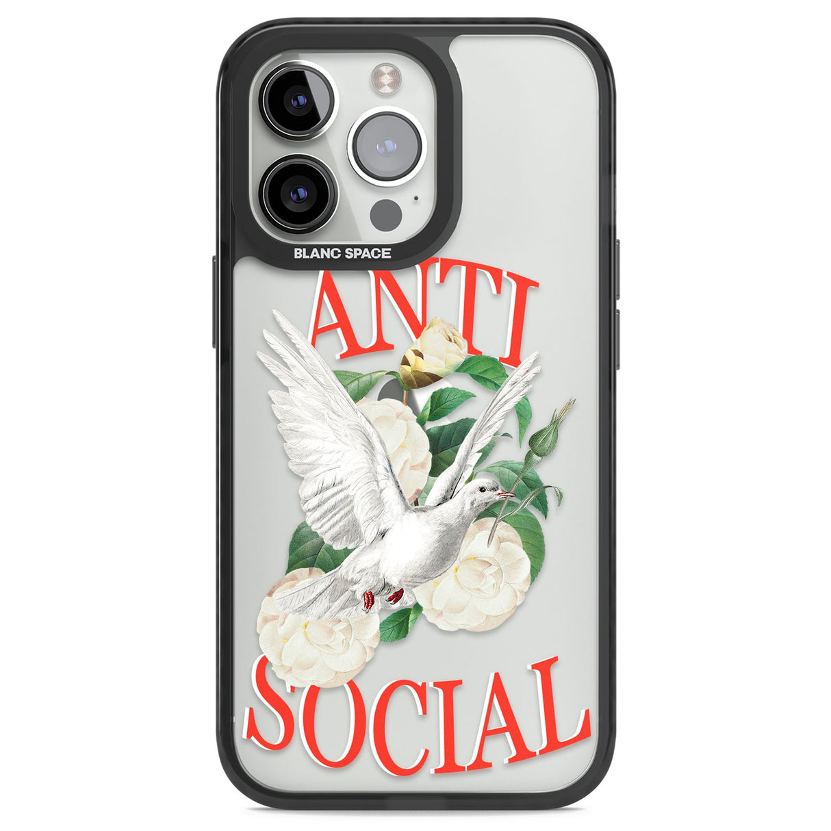 Anti-Social Black Impact Phone Case for iPhone 13 Pro, iPhone 14 Pro, iPhone 15 Pro