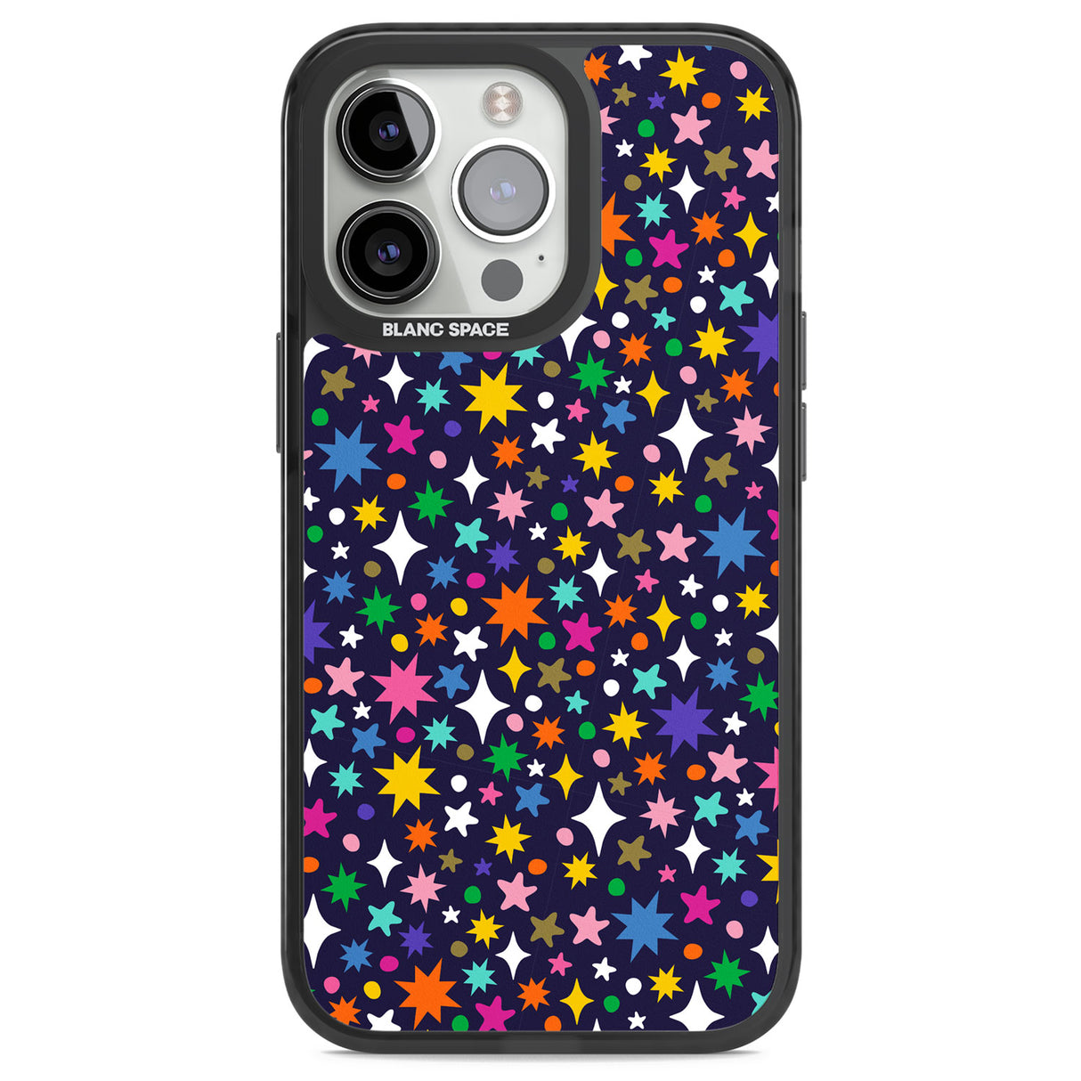 Rainbow Starburst (Purple) Black Impact Phone Case for iPhone 13 Pro, iPhone 14 Pro, iPhone 15 Pro