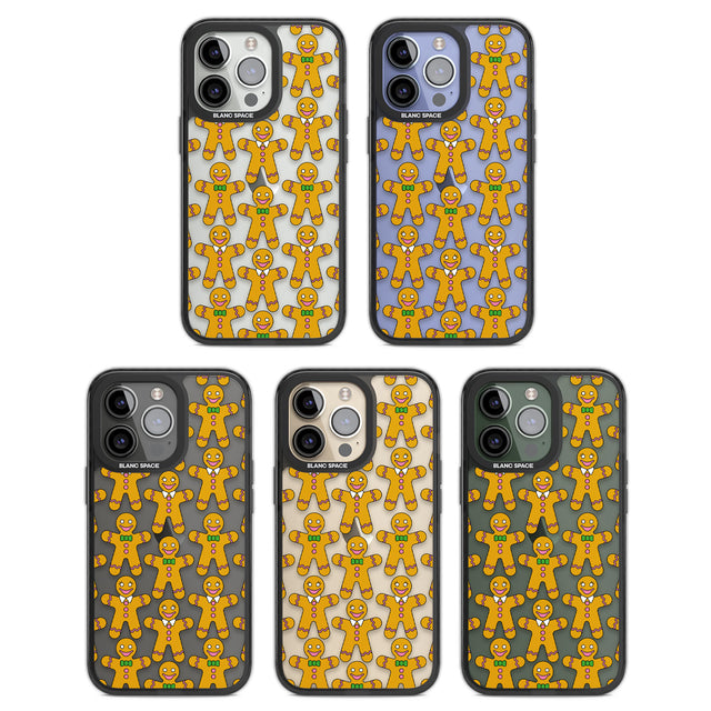 Gingerbread Cookie Pattern Black Impact Phone Case for iPhone 13 Pro, iPhone 14 Pro, iPhone 15 Pro