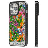 Psychedelic Jungle Dragon Black Impact Phone Case for iPhone 13 Pro, iPhone 14 Pro, iPhone 15 Pro